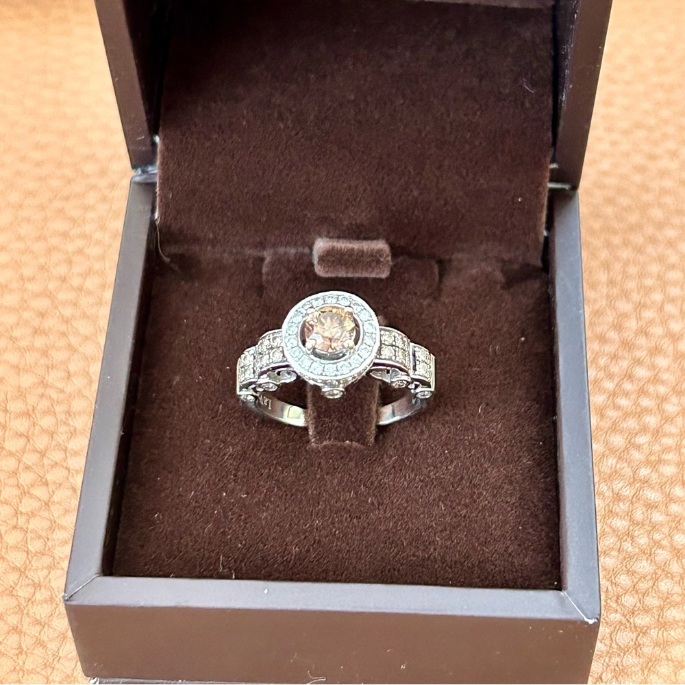 LE VIAN Chocolatier® Diamond Halo Ring (1-1/4 ct. t.w.) in 14k White Gold size 6